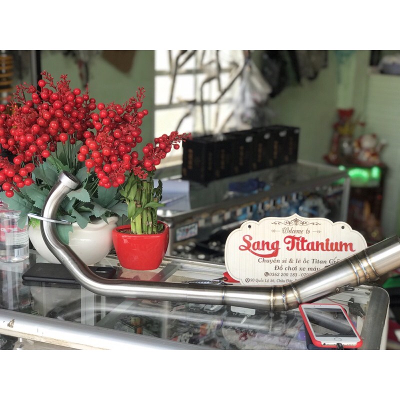 Cổ pô tăng cho exciter 135 inox loại thấp