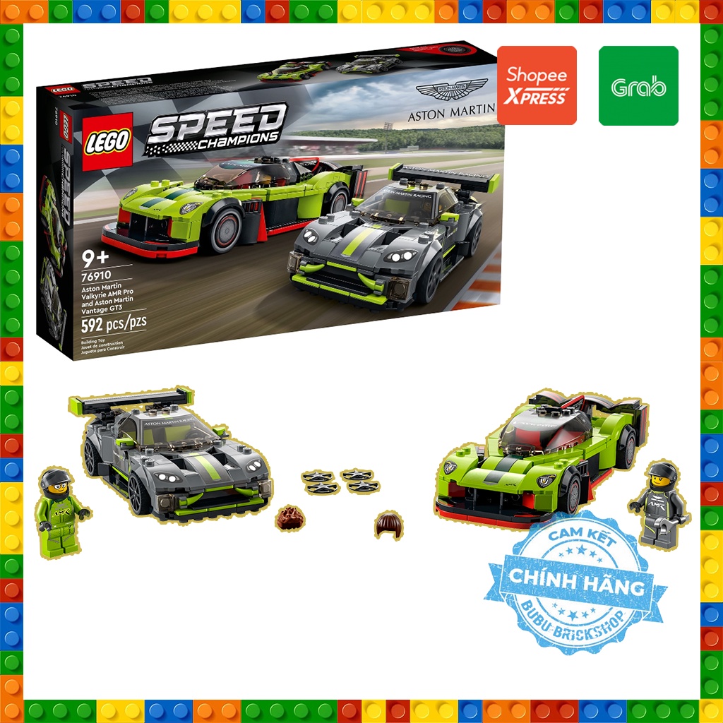 Lego Speed Champions 76910 - Aston Martin Valkyrie AMR Pro and Aston Martin Vantage GT3 - Bộ xếp hìn