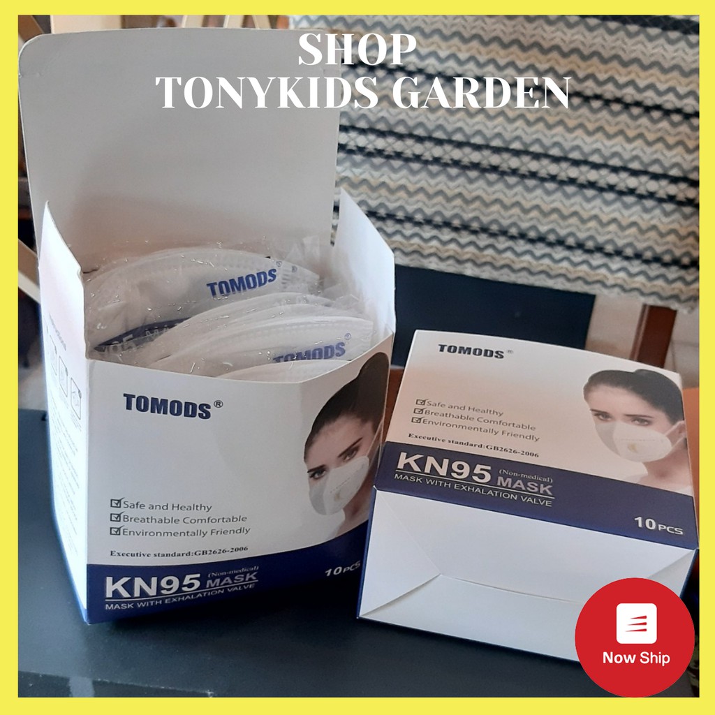 Hộp 10 chiếc Khẩu trang N95, KN95 TOMODS có van thở, chống bụi mịn và bệnh đường hô hấp