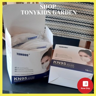 Hộp Khẩu trang N95, khẩu trang KN95 TOMODS có van thở, khẩu trang y tế chống bụi mịn [10 chiếc]
