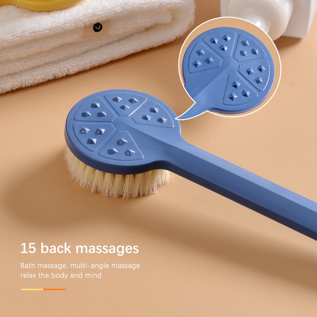 Bàn chải tắm Shepherd tay cầm dài lông mềm mại tạo nhiều bọt massage lưng