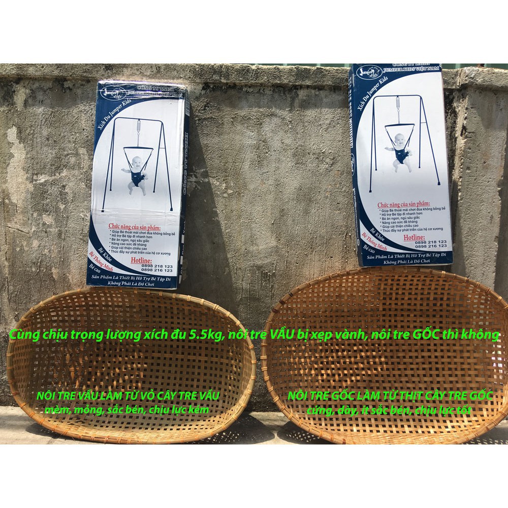 Nôi tre cho bé nằm võng khỏi cong lưng và nệm lót