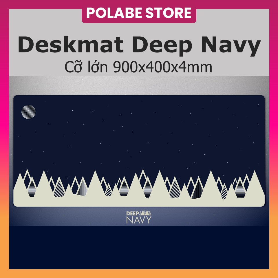 DESKMAT DEEP NAVY Clone lót chuột cỡ lớn lót bàn phím kích thước 90x40cm dày 4mm - Deskpad bàn di chuột - Polabe Store