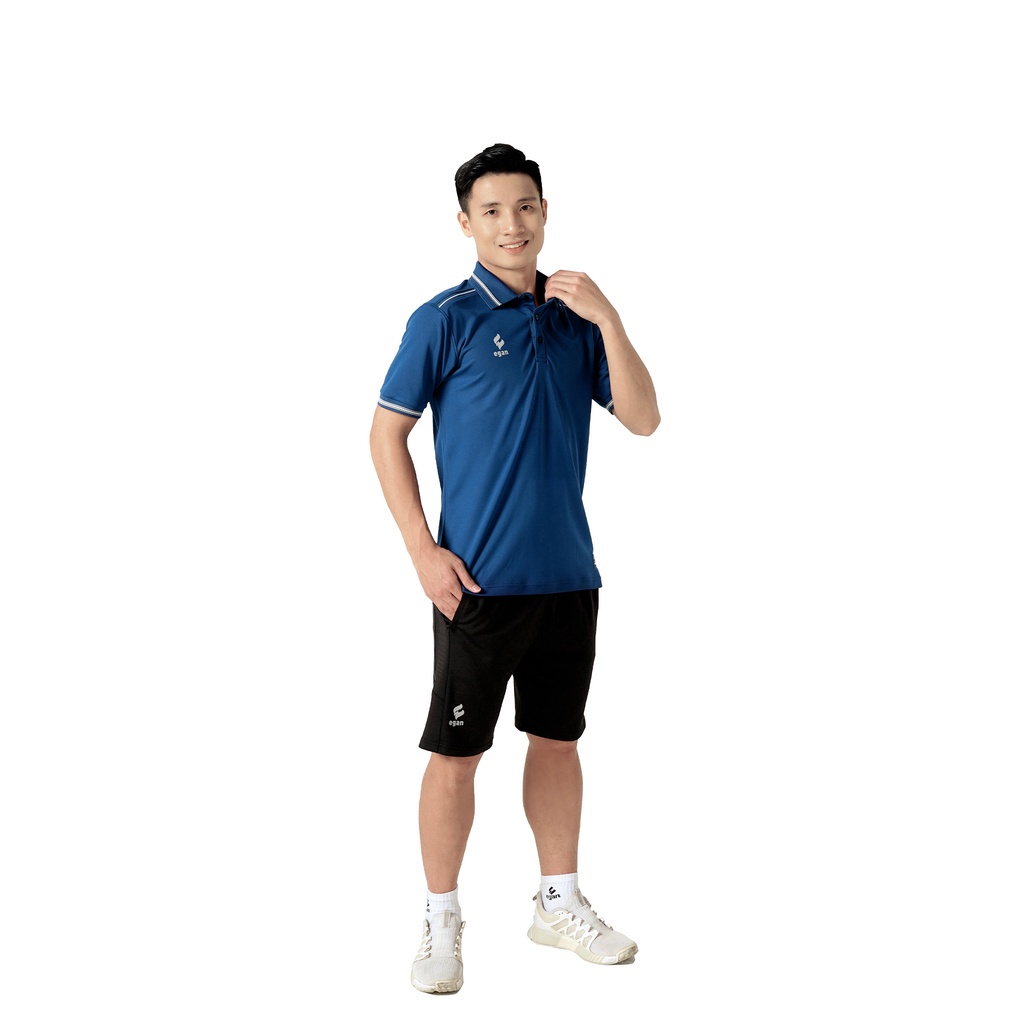 Áo Thun Polo EGAN Chất Liệu Vải Thun Mềm Mại Trẻ Trung Bảo Vệ Làn Da Màu Xanh Đậm UV03