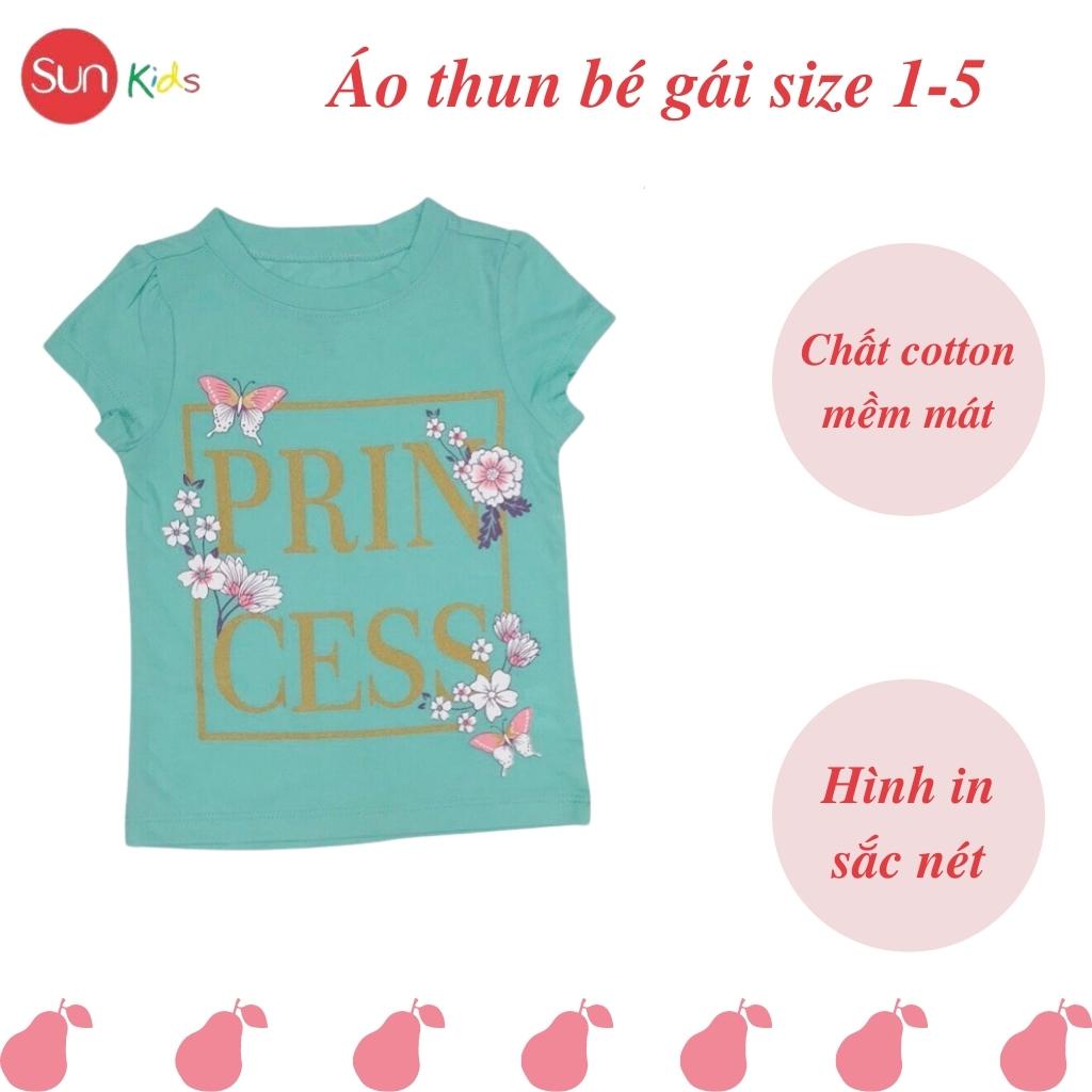 Áo thun cho bé gái, áo phông bé gái chất cotton mềm mát, size 1 - 5 tuổi - SUNKIDS