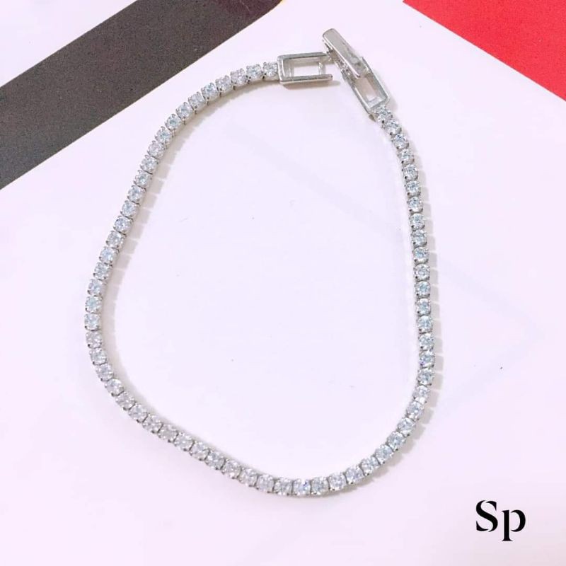 LẮC TAY BẠC 1 HÀNG ĐÁ XI KIM