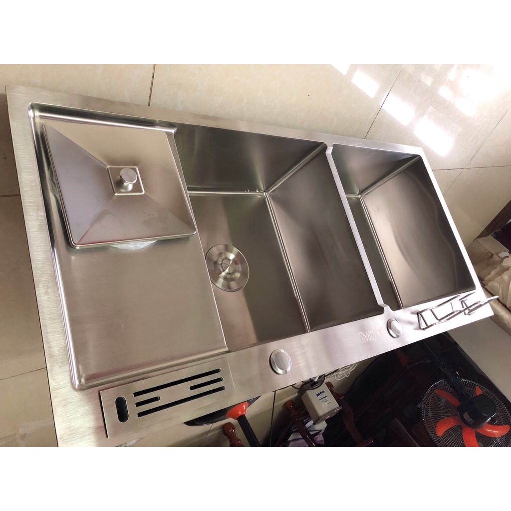 [CHẬU ĐÚC] Chậu Rửa Chén Bát INOX SUS 304 N3 10048 NA.GRAND và Rổ Rút Đa Năng và Bộ Xả Chậu