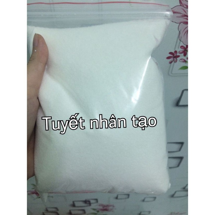 Tuyết Nhân Tạo Loại 100Gram Đóng Gói Túi Zip Nguyên Liệu Làm Slime Mây