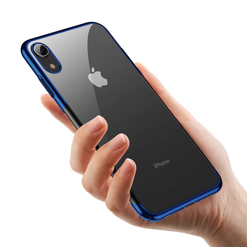 Ốp lưng Slim viền màu mạ crom iPhone XR Hiệu Baseus Glillter (mỏng 0.6mm, gờ bảo vệ Camera, silicon chống sốc)