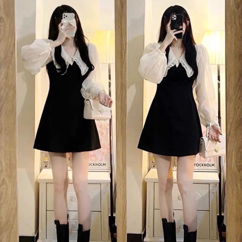 [Ảnh thật/Video] Váy Đầm tiểu thư UMI phối tay cho nữ bánh bèo váy dự tiệc cổ sen bèo dễ thương phong cách ulzzang