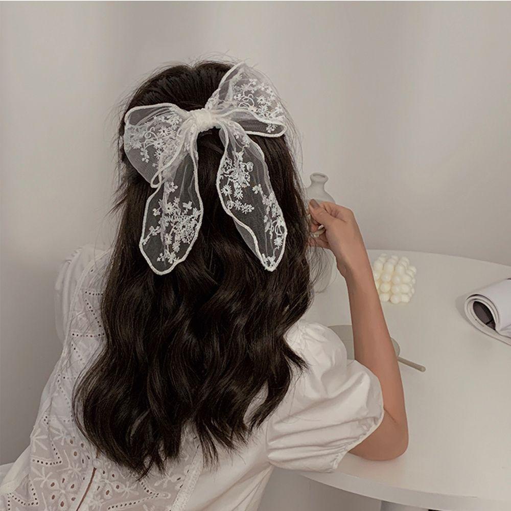 Kẹp Tóc Nơ Màu Trắng Đen Nhiều Kiểu Dáng Lựa Chọn