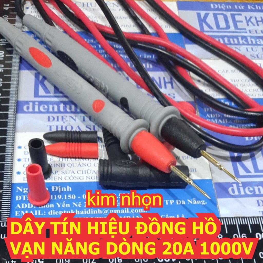 DÂY TÍN HIỆU que đo ĐỒNG HỒ VẠN NĂNG 1 đen 1 đỏ DÒNG 10A/ 20A 1000V kde3591