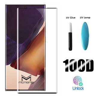 Kính Cường Lực Keo UV Cho Samsung Galaxy Note 20 Ultra 10 10+ S21 S20 Ultra S10 S10+ S20+ Plus 5G