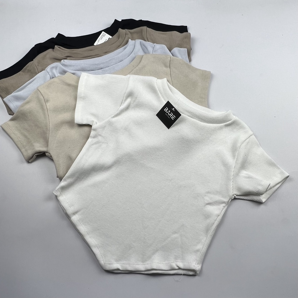 Áo thun ôm tay ngắn cổ tròn, áo crt ôm tay ngắn vạt tam giác cá tính - AO079 | BigBuy360 - bigbuy360.vn