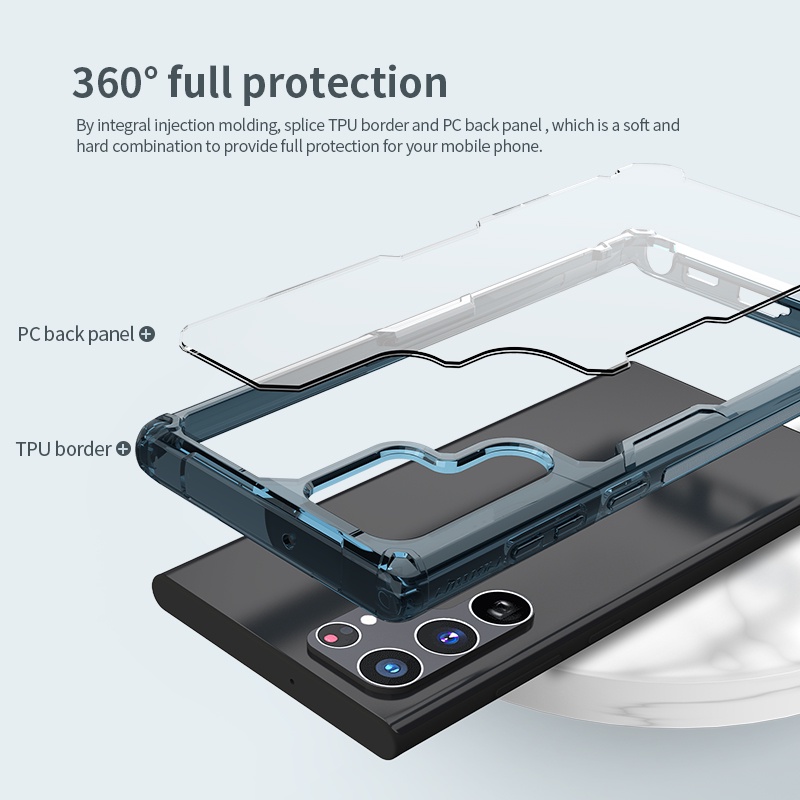 Ốp điện thoại Nillkin TPU mềm trong suốt siêu mỏng chống sốc cho Samsung Galaxy S22 Ultra