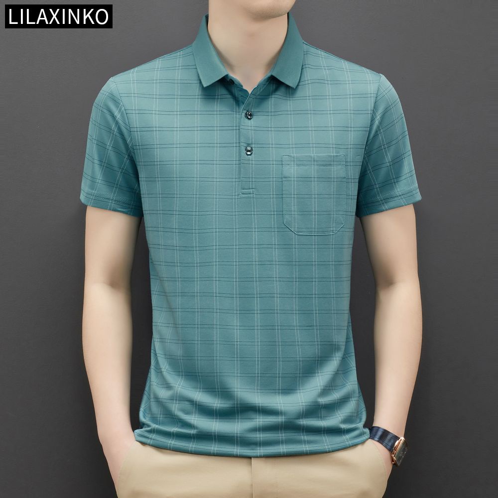 Áo Thun Polo Cotton Tay Ngắn Họa Tiết Sọc Caro 3 Màu Thời Trang Cho Nam