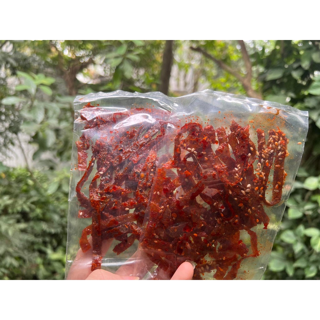 Mực xé siêu cay tẩm sa tế ăn vặt kiểu Hàn Quốc