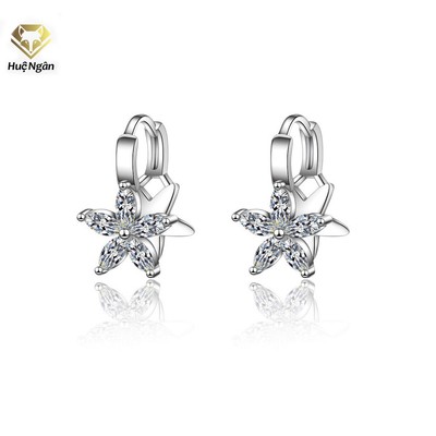 Bông tai bạc Ý 925 Huệ Ngân - Hoa đá RYE141024