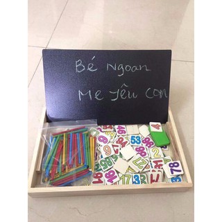 Bảng gỗ 2 mặt dạy bé học toán