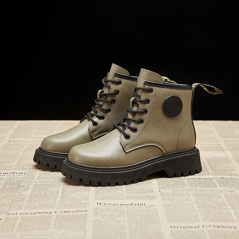 Giày boot cổ ngắn thời trang nữ retro size 35-40