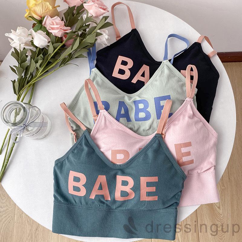 Áo Croptop Hai Dây In Chữ Cho Nữ