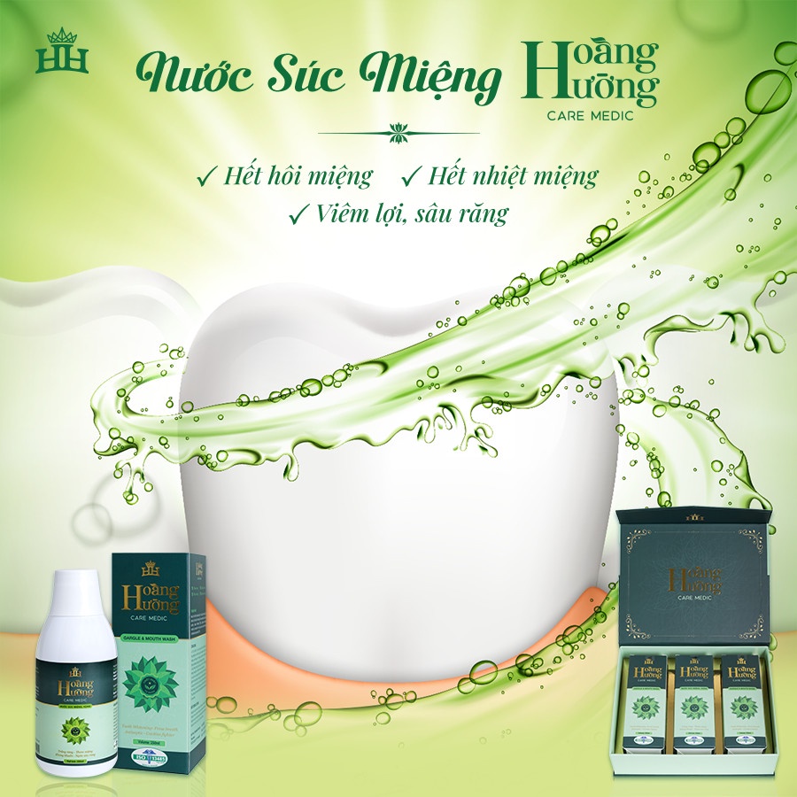 Nước Súc Miệng Thơm Miệng Hoàng Hường Care Medic Ngăn Ngừa Nâu Răng, Kháng Khuẩn, Trắng Răng, Thơm Miệng