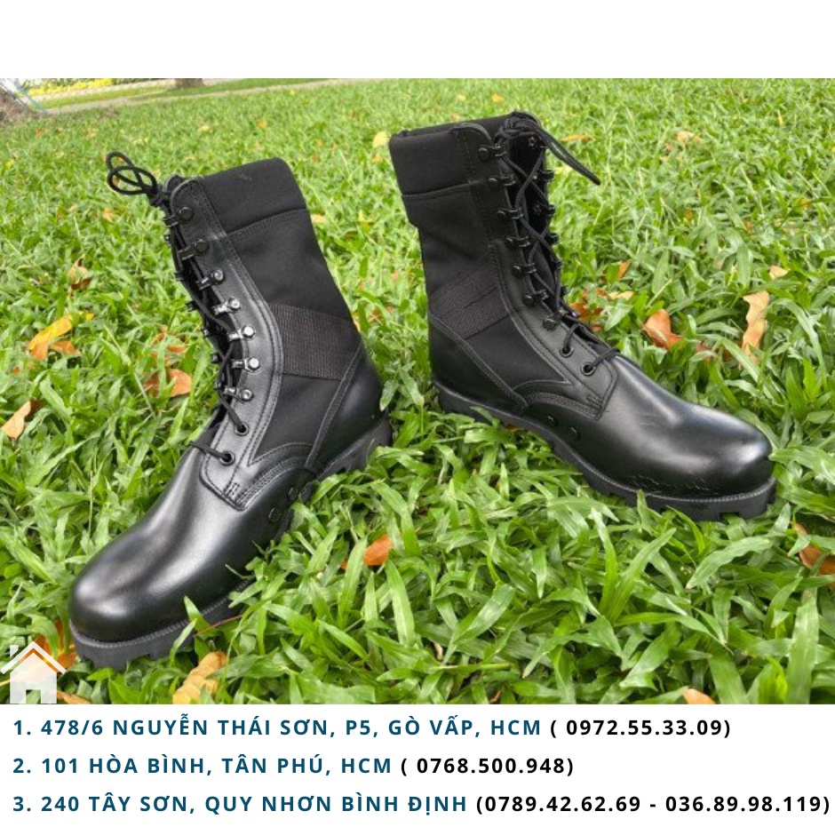 Giày Bốt Da Cao Cổ Chất Liệu Vải Kết Hợp Da Bò Cao Cấp 034