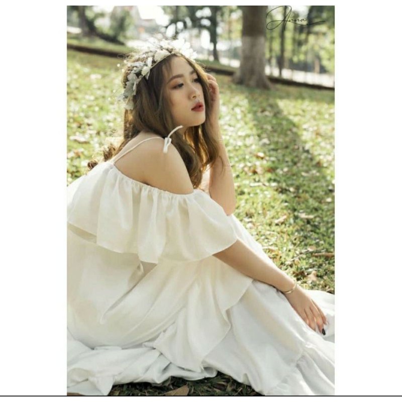 Maxi trễ vai bèo nhiều tầng công chúa, Đầm Công Chúa kèm video hình ảnh thật | BigBuy360 - bigbuy360.vn