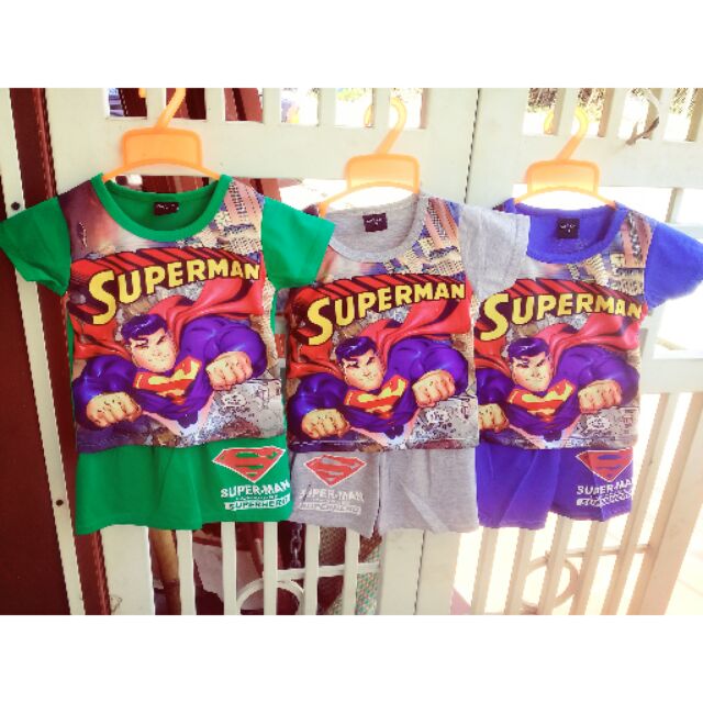 Thanh lý Bộ cotton cộc tay bé trai hình siêu nhân (superman) đẹp giá rẻ Sale còn 19K