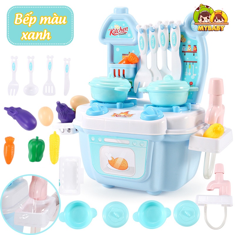 Bếp nấu ăn đồ chơi cho bé, Mô phỏng đồ chơi nhà bếp, Phù hơp cho bé từ 2-8 tuổi, Mybaby