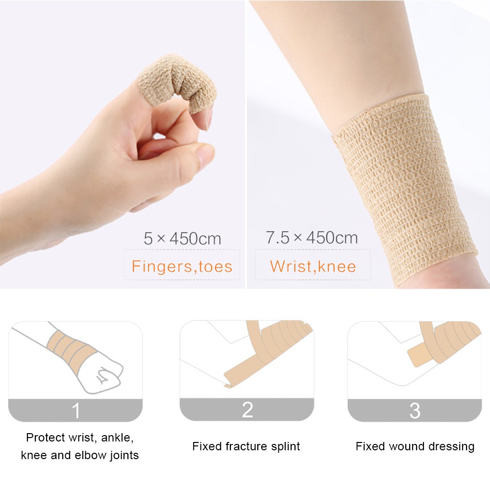 Cuộn Băng Gạc Y Tế Tự Dính Bằng Vải Không Dệt Tự Dính 5cm;7.5cm;10cm