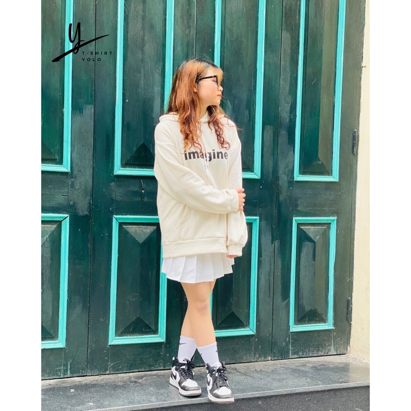 ÁO HOODIE NỈ imagine T-SHIRT YOLO, FORM RỘNG UNISEX | BigBuy360 - bigbuy360.vn