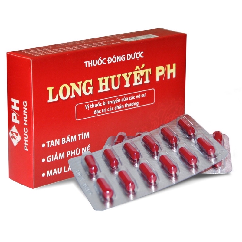 Long Huyết PH làm tan bầm tím, mau lành vết thương (Hộp 24 viên)