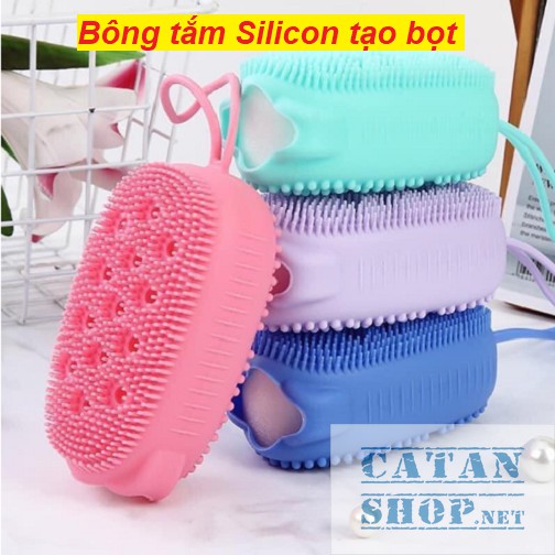 ❤️FREESHIP❤️BÔNG TẮM SILICON TẠO BỌT MASSAGE HÌNH CHUỘT CUTE, BÔNG TẮM TẨY DA CHẾT 2 MẶT SILICONE (màu ngẫu nhiên)