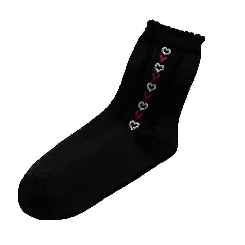 Set 04 tất/vớ len hoạ tiết tim dễ thương phong cách nàng thơ ullzang