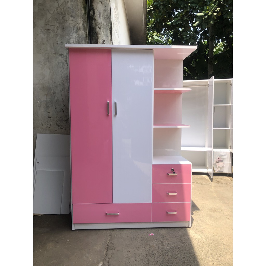 Tủ nhựa 3 cánh 2 ngăn kéo ngang 1m24 cao 1m85 TN303 | BigBuy360 - bigbuy360.vn