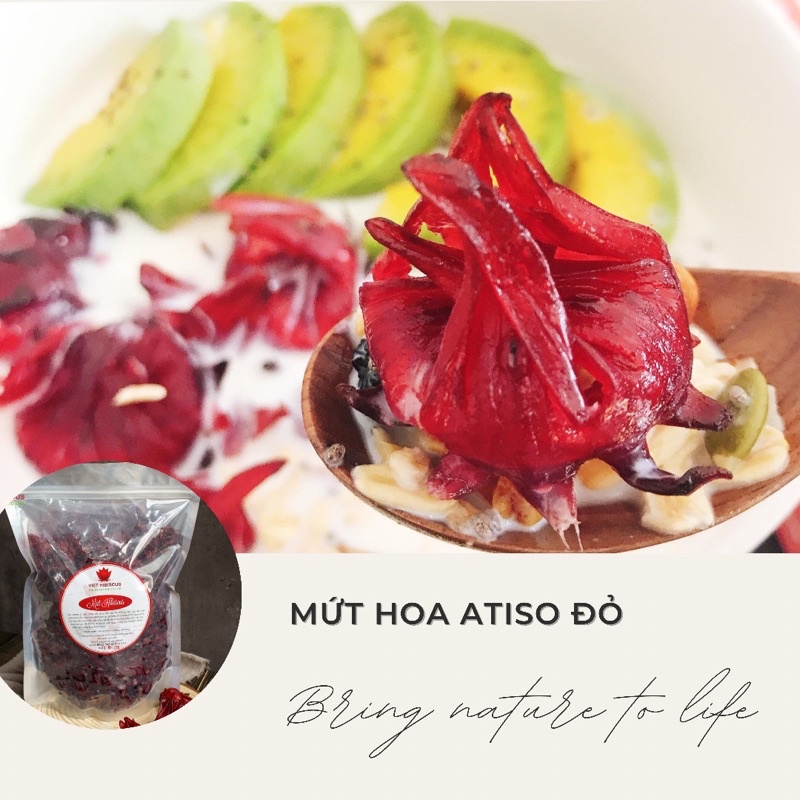 Mứt hoa Atiso đỏ (hibiscus, bụp giấm, hoa hồng) cực giòn