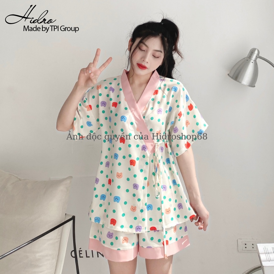 Bộ Pijama Kimono Lụa Cao Cấp Mềm Mịn Nhiều Họa Tiết Dễ Thương | WebRaoVat - webraovat.net.vn