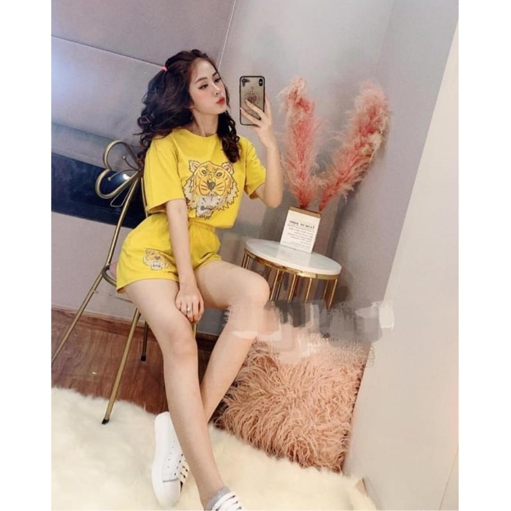 Đồ bộ nữ KZ001 quần đùi, from thụng chuẩn vải đanh mịn | BigBuy360 - bigbuy360.vn