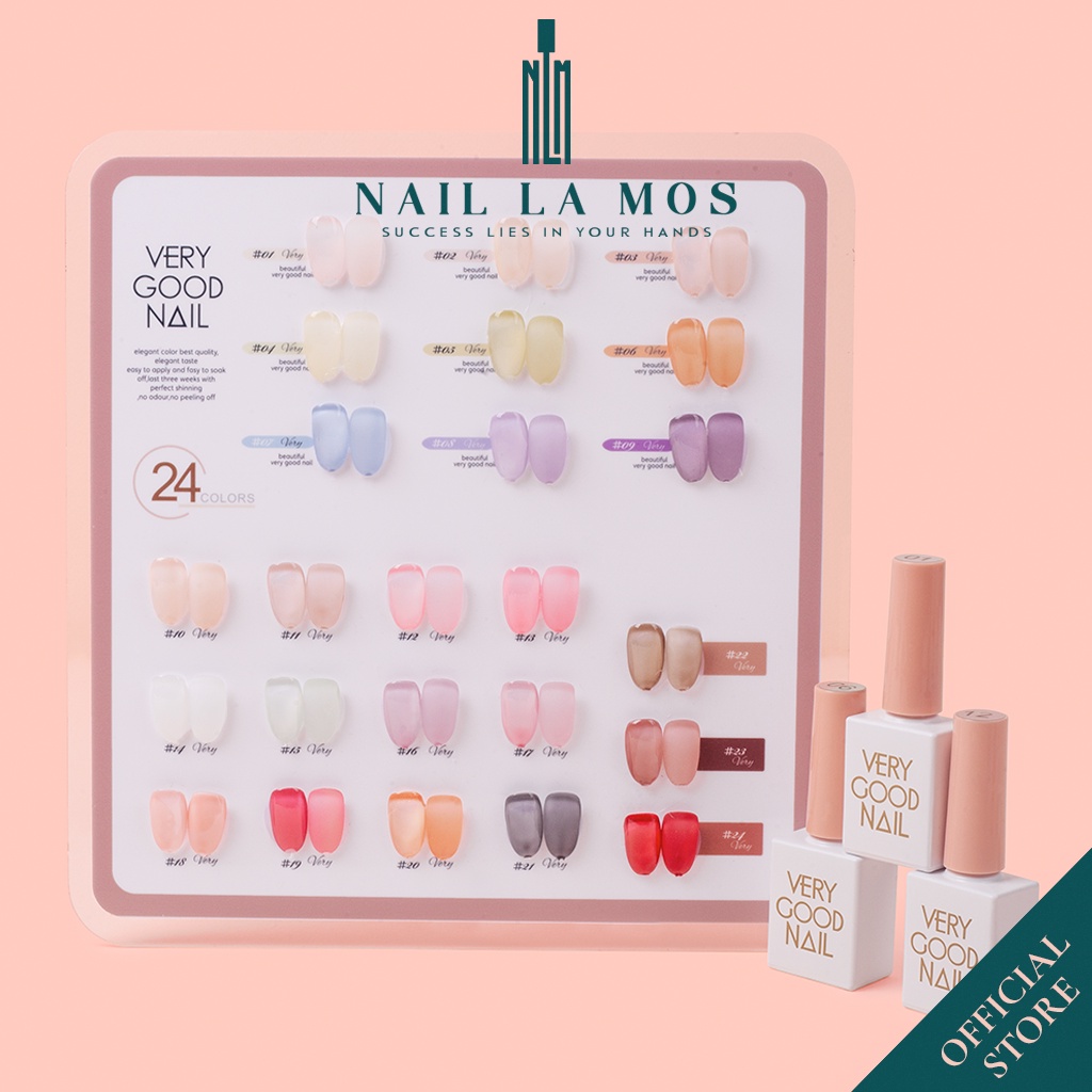 Set sơn thạch Very Good Nail 24 màu - Bộ sơn gel thạch phong cách Hàn Quốc (tặng kèm bảng màu mica)
