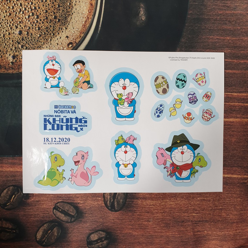 Sticker dán Doremon Movie -  Nobita và những bạn khủng long mới