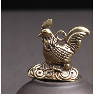 Tượng Gà bằng đồng 🎁FREESHIP🎁Tượng Gà mini phụ kiện tiểu cảnh, bàn trà, bàn làm việc