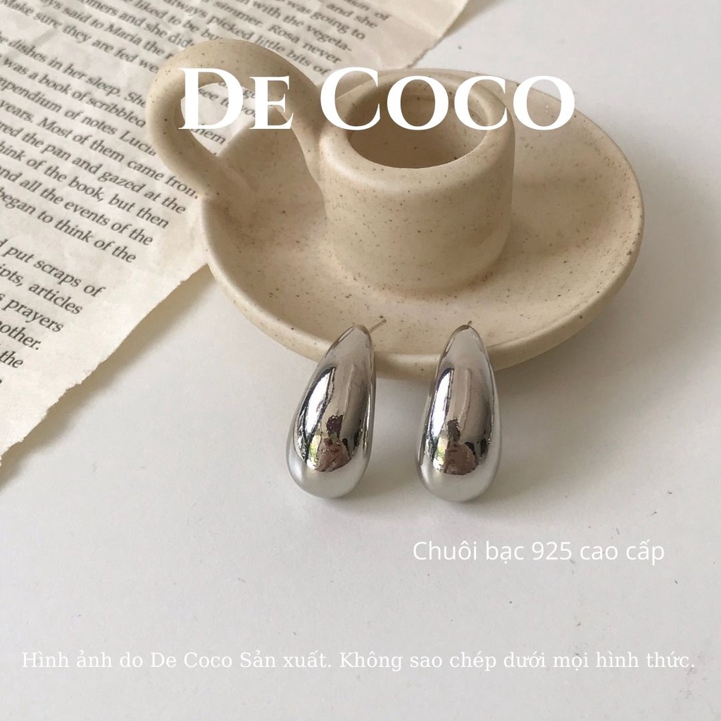 Khuyên tai bông tai nữ Silver Ball decoco.accessories