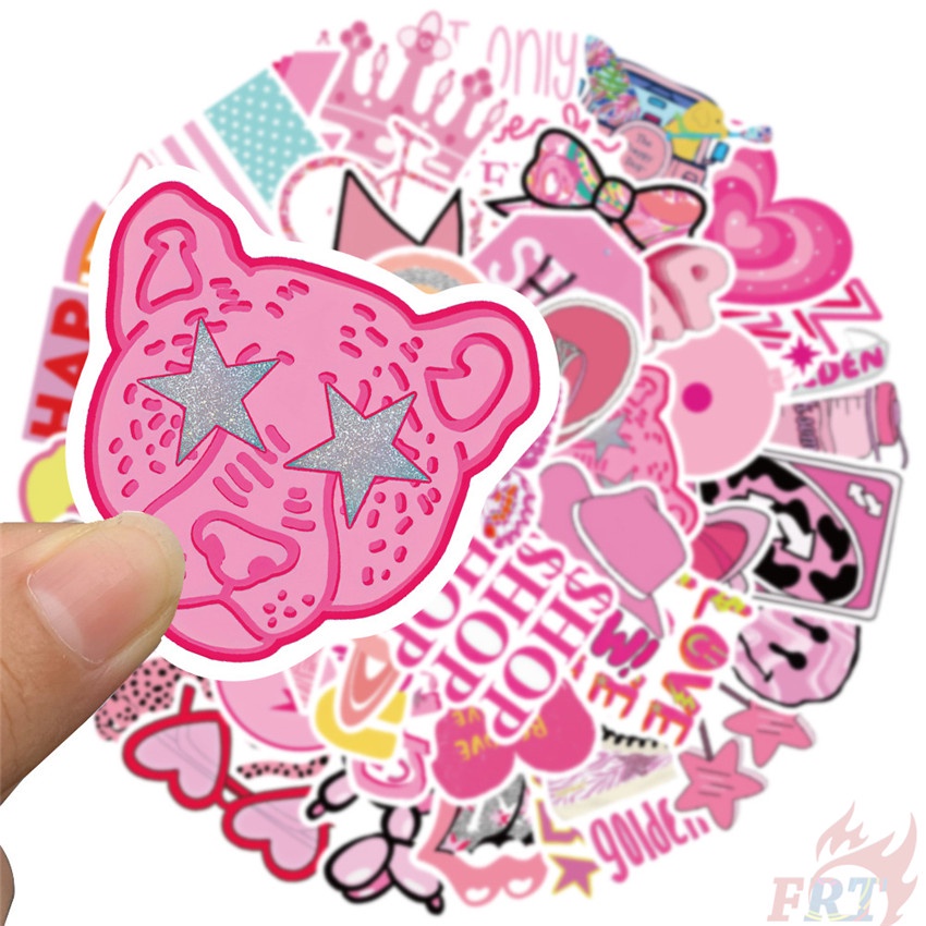 ❉ VSCO： Pink Romantic Series 06 - Pink Girl Preppy Graffiti Stickers ❉ 50Pcs/Set Mixed Fashion DIY Luggage Laptop Skateboard Doodle Decals Stickers
