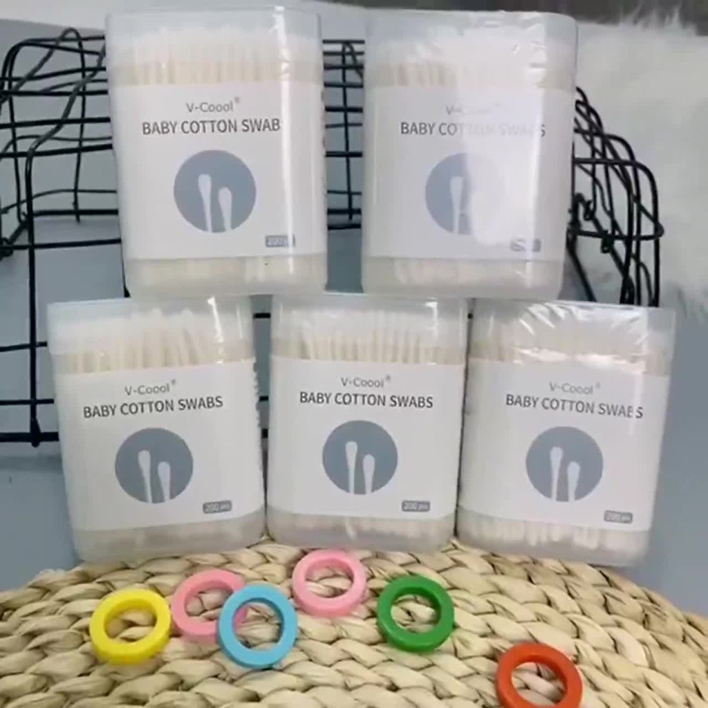 Tăm Bông Cho Bé Cao Cấp Vcool 200 que