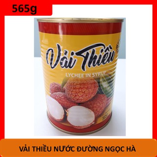 Vải Ngâm Ngọc Hà Lon Thiếc 565g Pha Trà Vải