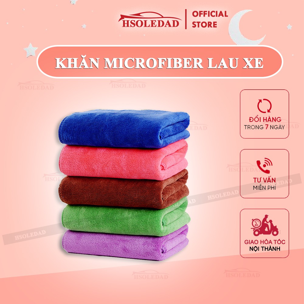 Kho sỉ khăn microfiber 35x35 siêu thấm lau rửa ô tô nhà cửa