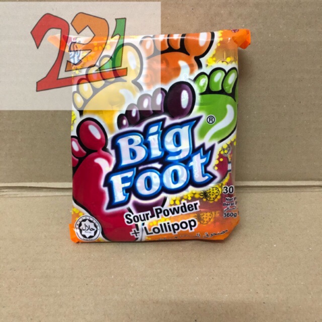 [30 Gói Que Mút] Túi Kẹo Bàn Chân BigFoot Sour Powder + lolliPop