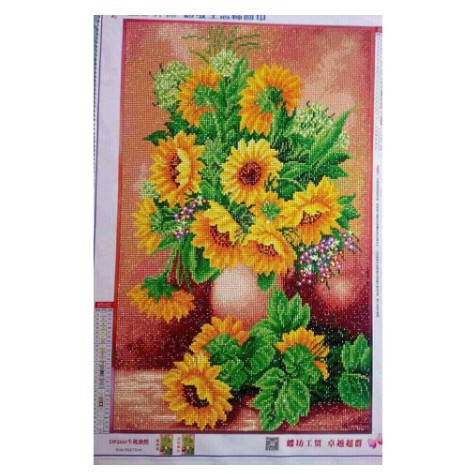 Tranh Đính Đá BÌNH HOA KHOE SẮC KT:75cm x 50cm