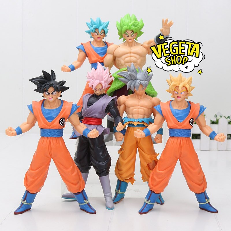 Mô hình Dragon Ball - 14 mẫu Gogeta SonGoku Broly Jiren Vegeta Goku Ultra Instinct UI Super Saiyan God SSJ4 - 16~20cm